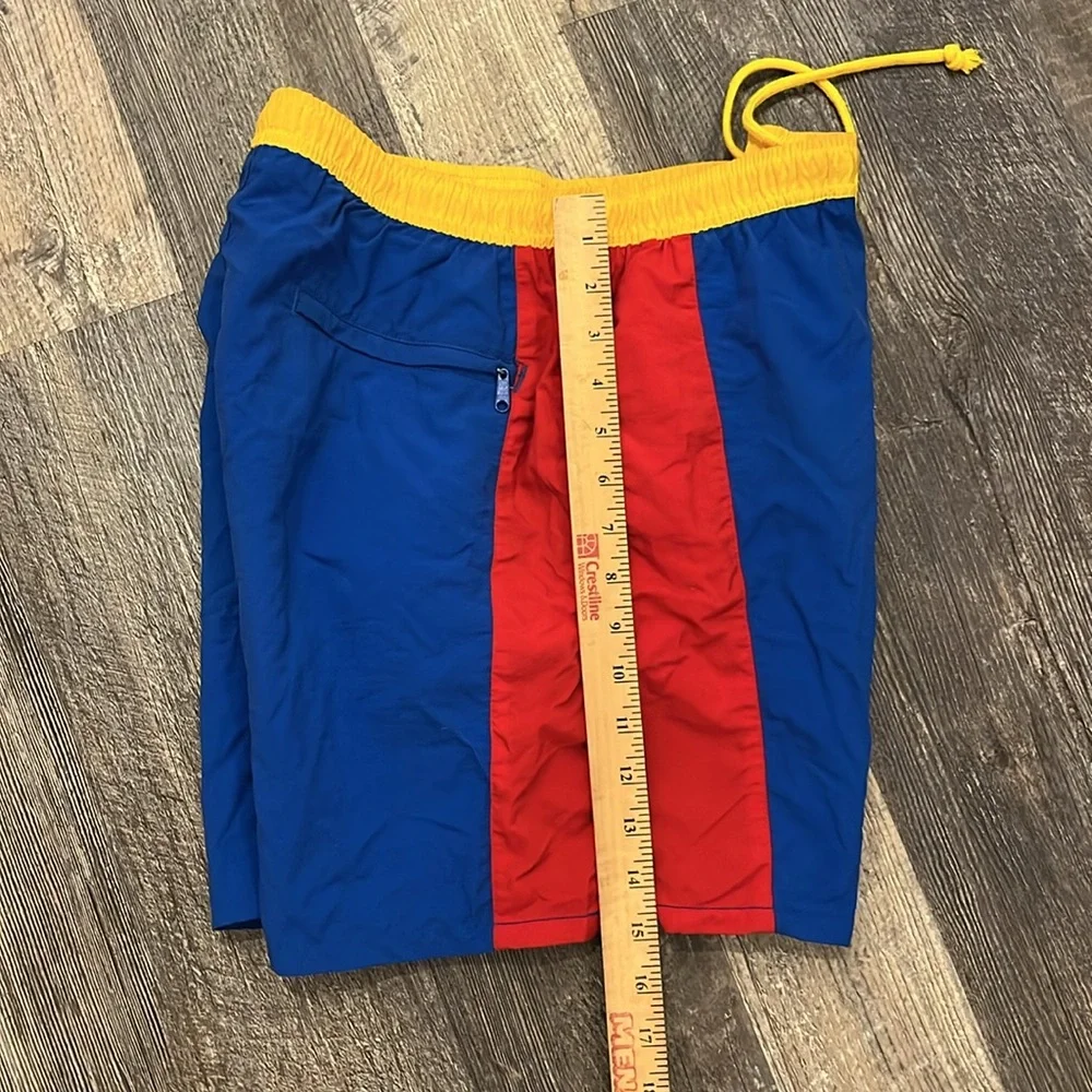 Vintage 1980s Hobie Colorblock Swim Trunks Shorts Men’s M Elastic Waist Nylon